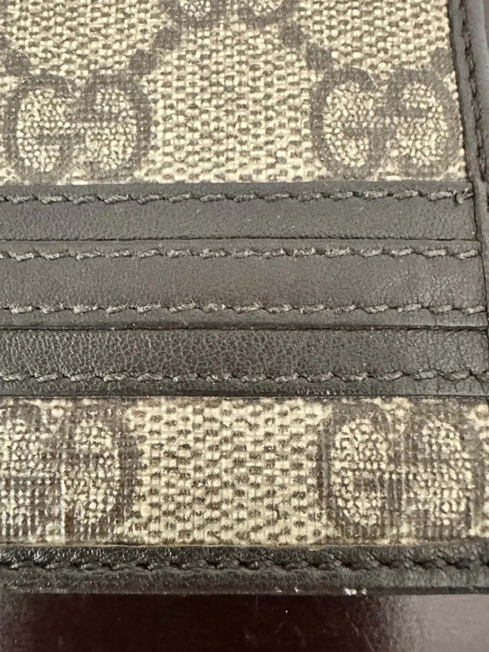 Gucci GG Logo Pattern Bifold Wallet Mens Brown